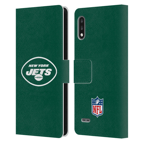 NFL New York Jets Logo Plain Leather Book Wallet Case Cover For LG K22