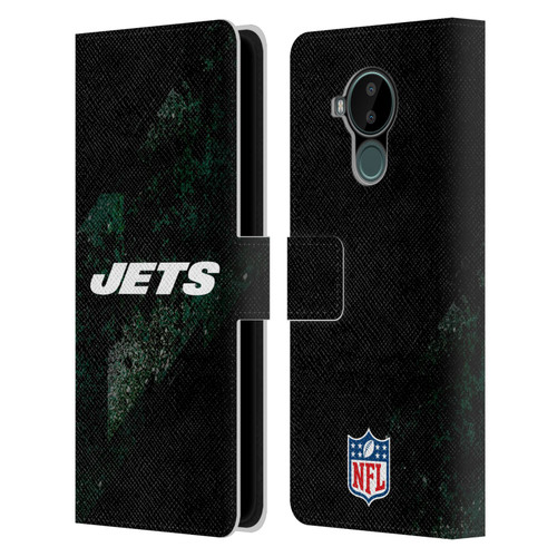 NFL New York Jets Logo Blur Leather Book Wallet Case Cover For Nokia C30