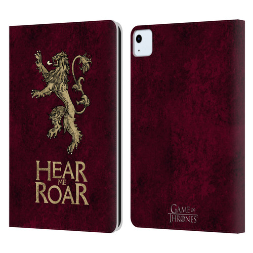 HBO Game of Thrones Dark Distressed Look Sigils Lannister Leather Book Wallet Case Cover For Apple iPad Air 11 2020/2022/2024