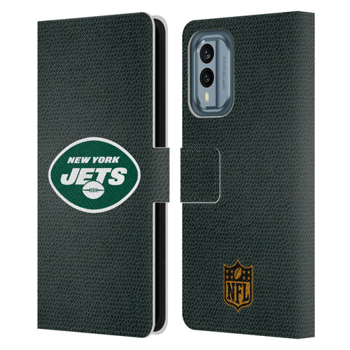 NFL New York Jets Logo Football Leather Book Wallet Case Cover For Nokia X30