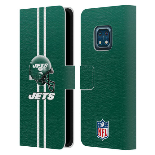 NFL New York Jets Logo Helmet Leather Book Wallet Case Cover For Nokia XR20