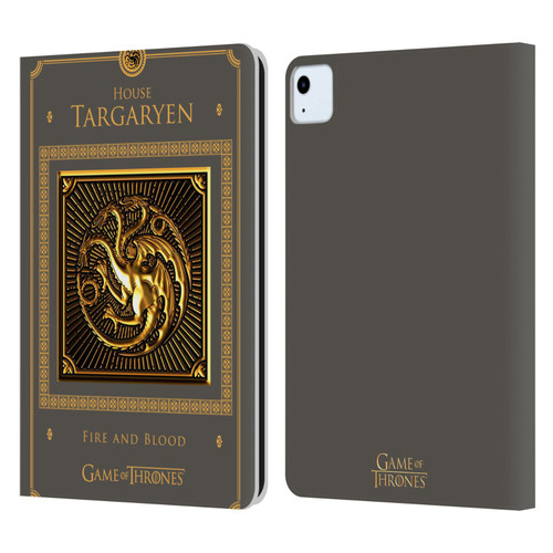 HBO Game of Thrones Golden Sigils Targaryen Border Leather Book Wallet Case Cover For Apple iPad Air 11 2020/2022/2024