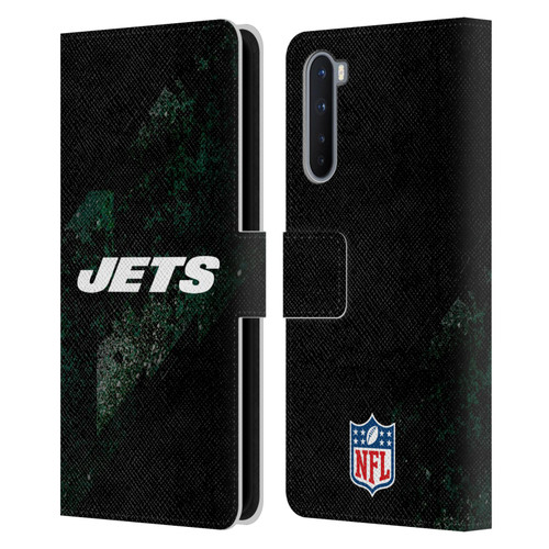 NFL New York Jets Logo Blur Leather Book Wallet Case Cover For OnePlus Nord 5G