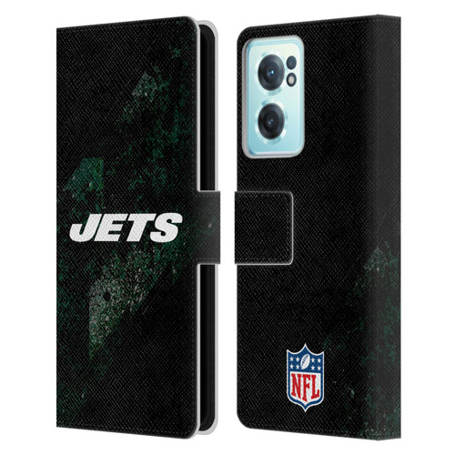 NFL New York Jets Logo Blur Leather Book Wallet Case Cover For OnePlus Nord CE 2 5G