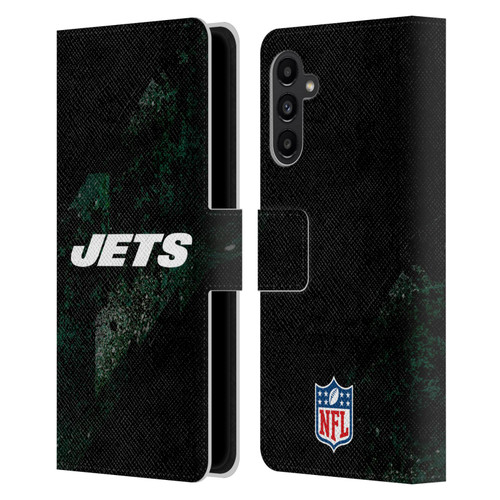 NFL New York Jets Logo Blur Leather Book Wallet Case Cover For Samsung Galaxy A13 5G (2021)