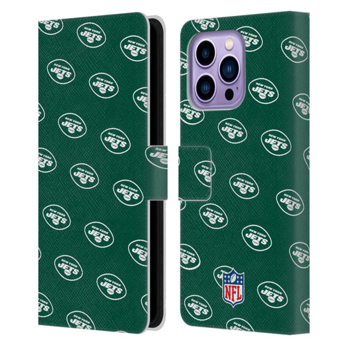 NFL New York Jets Artwork Patterns Leather Book Wallet Case Cover For Apple iPhone 14 Pro Max
