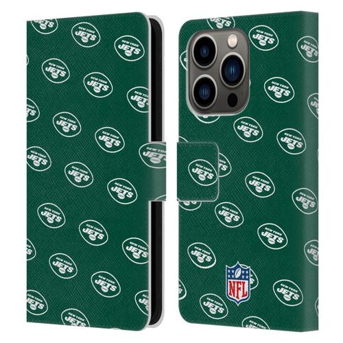 NFL New York Jets Artwork Patterns Leather Book Wallet Case Cover For Apple iPhone 14 Pro