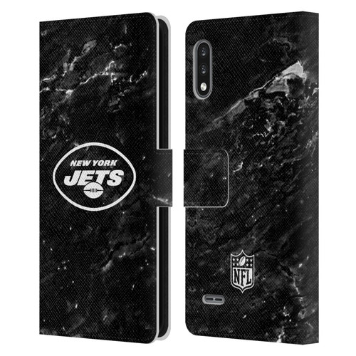 NFL New York Jets Artwork Marble Leather Book Wallet Case Cover For LG K22