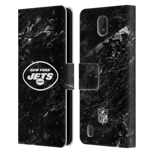 NFL New York Jets Artwork Marble Leather Book Wallet Case Cover For Nokia C01 Plus/C1 2nd Edition