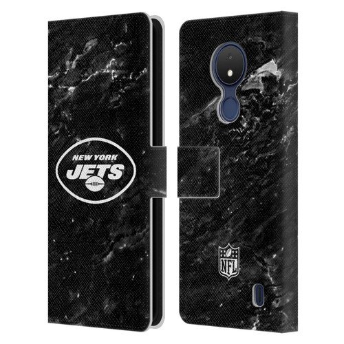 NFL New York Jets Artwork Marble Leather Book Wallet Case Cover For Nokia C21