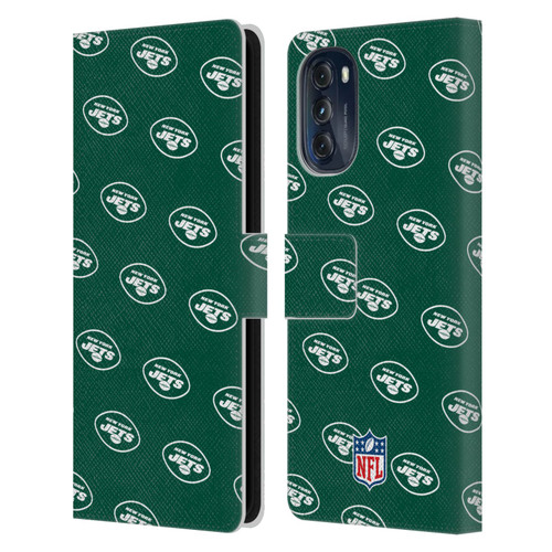 NFL New York Jets Artwork Patterns Leather Book Wallet Case Cover For Motorola Moto G (2022)