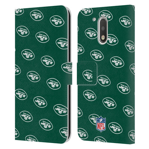 NFL New York Jets Artwork Patterns Leather Book Wallet Case Cover For Motorola Moto G41