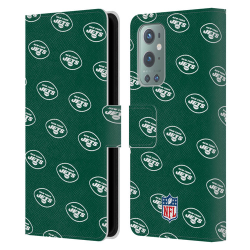 NFL New York Jets Artwork Patterns Leather Book Wallet Case Cover For OnePlus 9
