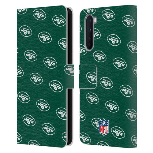 NFL New York Jets Artwork Patterns Leather Book Wallet Case Cover For OnePlus Nord 5G