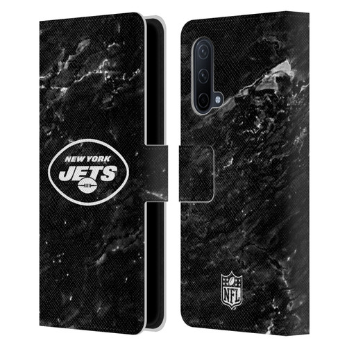 NFL New York Jets Artwork Marble Leather Book Wallet Case Cover For OnePlus Nord CE 5G