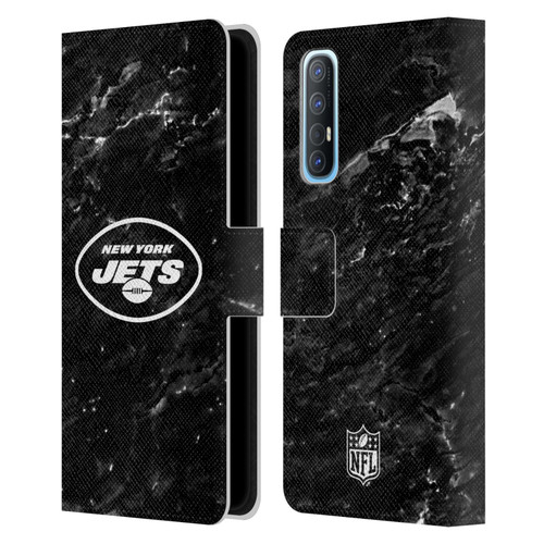 NFL New York Jets Artwork Marble Leather Book Wallet Case Cover For OPPO Find X2 Neo 5G