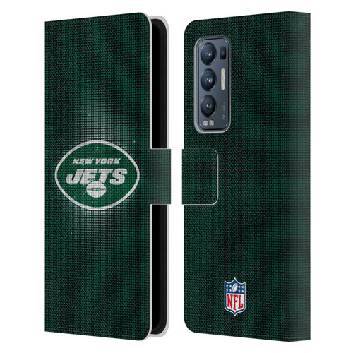 NFL New York Jets Artwork LED Leather Book Wallet Case Cover For OPPO Find X3 Neo / Reno5 Pro+ 5G