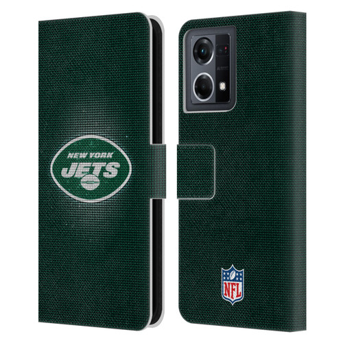NFL New York Jets Artwork LED Leather Book Wallet Case Cover For OPPO Reno8 4G