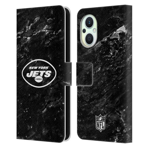 NFL New York Jets Artwork Marble Leather Book Wallet Case Cover For OPPO Reno8 Lite
