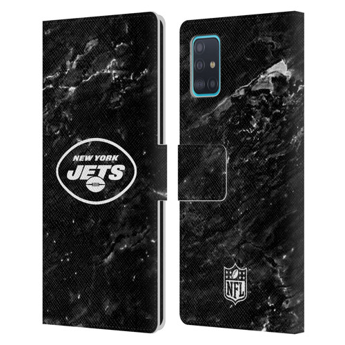 NFL New York Jets Artwork Marble Leather Book Wallet Case Cover For Samsung Galaxy A51 (2019)