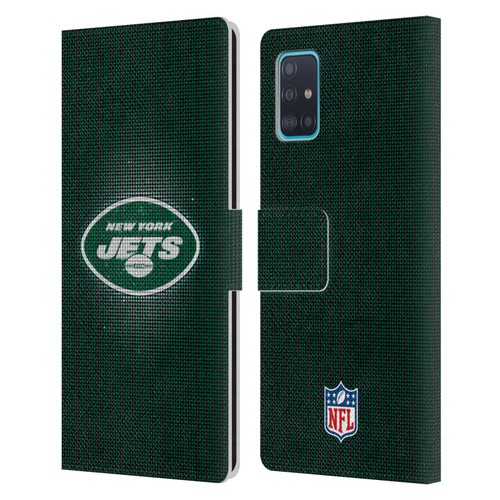NFL New York Jets Artwork LED Leather Book Wallet Case Cover For Samsung Galaxy A51 (2019)