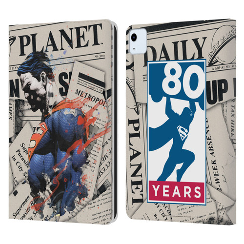 Superman DC Comics 80th Anniversary Newspaper Leather Book Wallet Case Cover For Apple iPad Air 11 2020/2022/2024