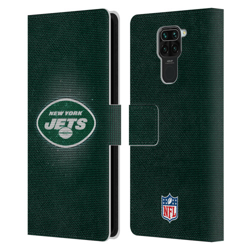 NFL New York Jets Artwork LED Leather Book Wallet Case Cover For Xiaomi Redmi Note 9 / Redmi 10X 4G