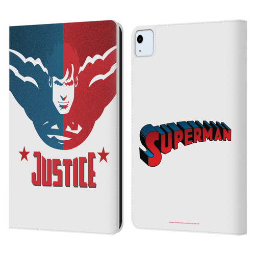 Superman DC Comics Character Art Justice Leather Book Wallet Case Cover For Apple iPad Air 11 2020/2022/2024