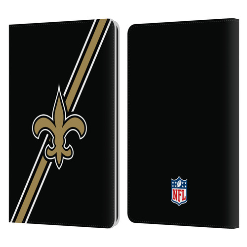 NFL New Orleans Saints Logo Stripes Leather Book Wallet Case Cover For Amazon Kindle Paperwhite 1 / 2 / 3