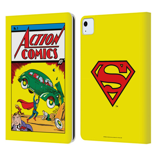 Superman DC Comics Famous Comic Book Covers Action Comics 1 Leather Book Wallet Case Cover For Apple iPad Air 11 2020/2022/2024