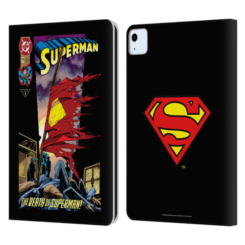 Superman DC Comics Famous Comic Book Covers Death Leather Book Wallet Case Cover For Apple iPad Air 11 2020/2022/2024