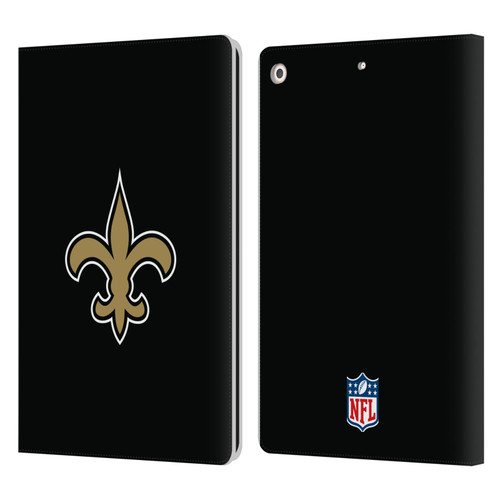 NFL New Orleans Saints Logo Plain Leather Book Wallet Case Cover For Apple iPad 10.2 2019/2020/2021
