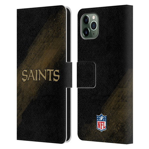 NFL New Orleans Saints Logo Blur Leather Book Wallet Case Cover For Apple iPhone 11 Pro Max