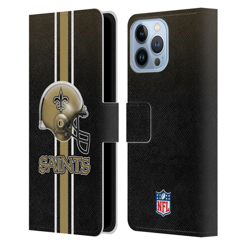 NFL New Orleans Saints Logo Helmet Leather Book Wallet Case Cover For Apple iPhone 13 Pro Max