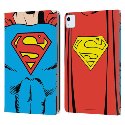 Superman DC Comics Logos Classic Costume Leather Book Wallet Case Cover For Apple iPad Air 11 2020/2022/2024