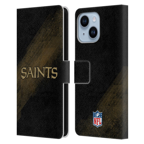 NFL New Orleans Saints Logo Blur Leather Book Wallet Case Cover For Apple iPhone 14 Plus