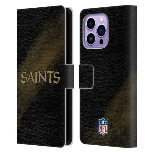 NFL New Orleans Saints Logo Blur Leather Book Wallet Case Cover For Apple iPhone 14 Pro Max