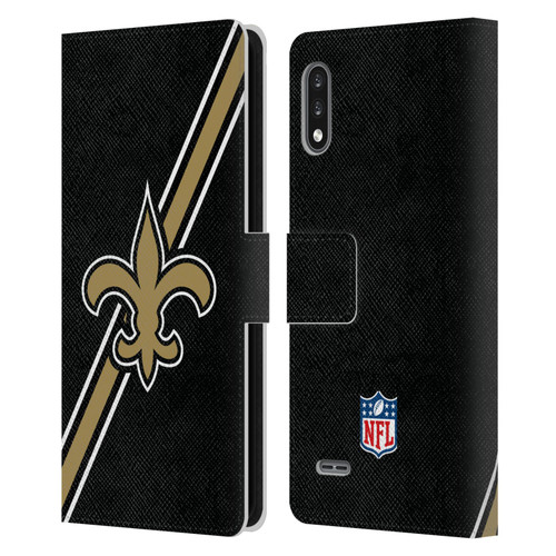 NFL New Orleans Saints Logo Stripes Leather Book Wallet Case Cover For LG K22