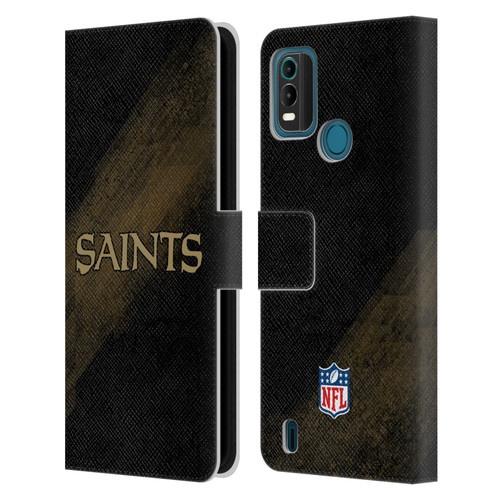 NFL New Orleans Saints Logo Blur Leather Book Wallet Case Cover For Nokia G11 Plus