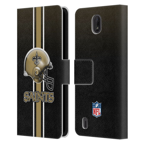 NFL New Orleans Saints Logo Helmet Leather Book Wallet Case Cover For Nokia C01 Plus/C1 2nd Edition