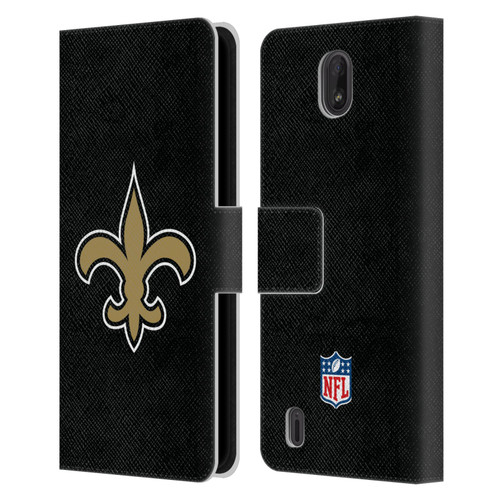 NFL New Orleans Saints Logo Plain Leather Book Wallet Case Cover For Nokia C01 Plus/C1 2nd Edition