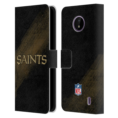 NFL New Orleans Saints Logo Blur Leather Book Wallet Case Cover For Nokia C10 / C20