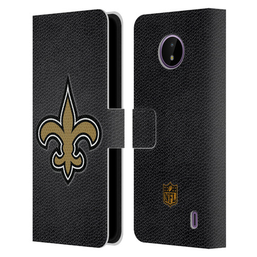 NFL New Orleans Saints Logo Football Leather Book Wallet Case Cover For Nokia C10 / C20
