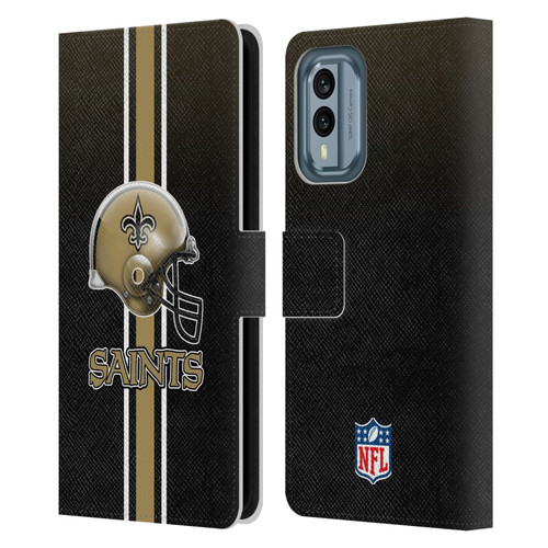 NFL New Orleans Saints Logo Helmet Leather Book Wallet Case Cover For Nokia X30