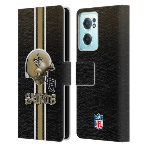 NFL New Orleans Saints Logo Helmet Leather Book Wallet Case Cover For OnePlus Nord CE 2 5G