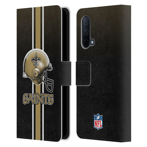 NFL New Orleans Saints Logo Helmet Leather Book Wallet Case Cover For OnePlus Nord CE 5G