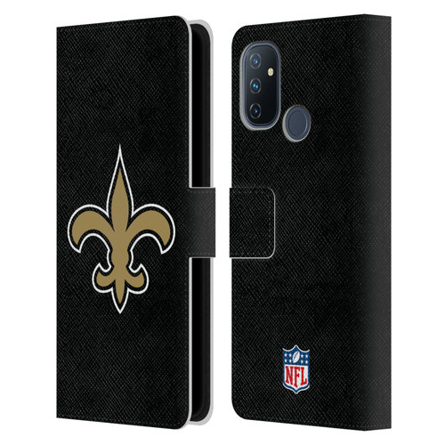 NFL New Orleans Saints Logo Plain Leather Book Wallet Case Cover For OnePlus Nord N100