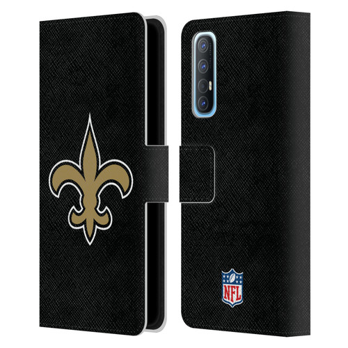 NFL New Orleans Saints Logo Plain Leather Book Wallet Case Cover For OPPO Find X2 Neo 5G
