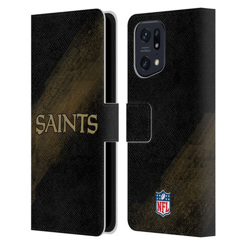 NFL New Orleans Saints Logo Blur Leather Book Wallet Case Cover For OPPO Find X5
