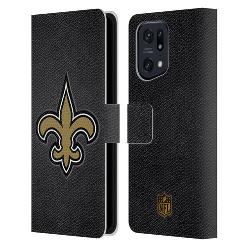 NFL New Orleans Saints Logo Football Leather Book Wallet Case Cover For OPPO Find X5 Pro
